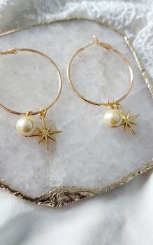 Charm Gold Plated Hoop Earrings Mothers Day Jewellery, 2 of 10