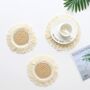 Pack Of Six Round Macrame Anti Slip Cup Pad, thumbnail 3 of 12