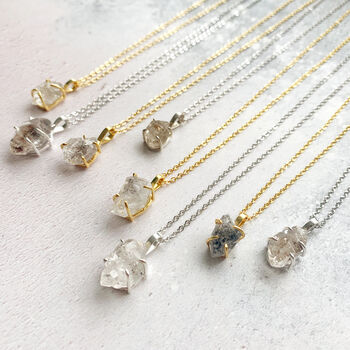April Birthstone Herkimer Diamond Personalised Necklace, 8 of 9