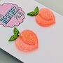 Peach Glitter Earrings, thumbnail 3 of 5