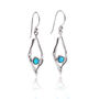 Sterling Silver Blue Opal Delicate Drop Earrings, thumbnail 4 of 6