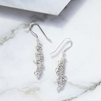 Loops Sterling Silver Drop Earrings, 3 of 11
