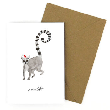 Conspiracy Christmas Ring Tailed Lemur Greetings Card, 4 of 6