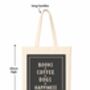 Books + Coffee + Dogs = Happiness Tote Bag, thumbnail 2 of 3