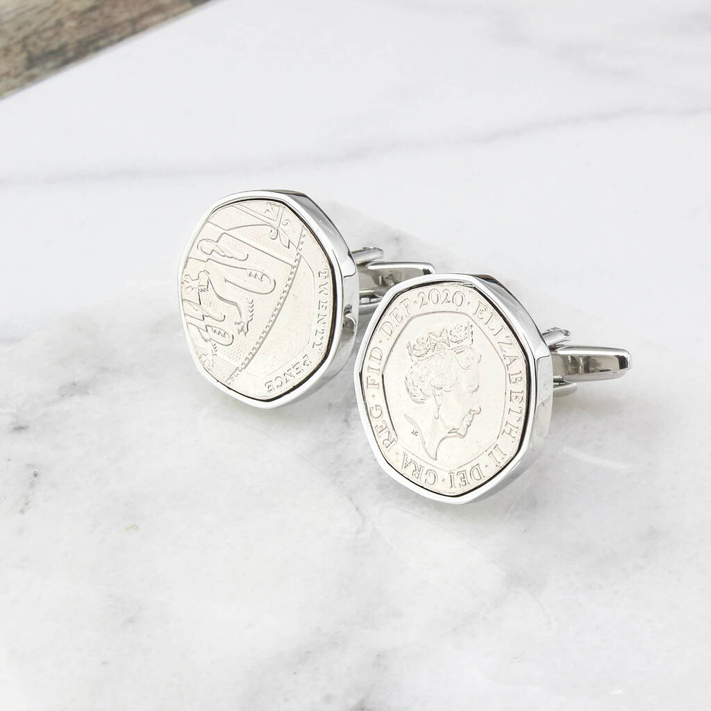 Image of Personalised Year 2020 Twenty Pence Cufflinks