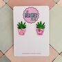 House Plant Glitter Earrings / Plant Lover Gift / Botanical Statement Jewellery / Cute Garden Accessories, thumbnail 1 of 5