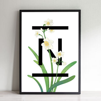 Personalised A To Z Flowers Alphabet Art Print, 10 of 12