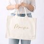 Personalised Square Canvas Large Tote Beach Shoulder Bag, thumbnail 1 of 4