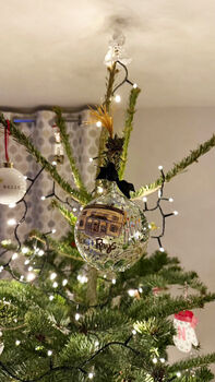 Hand Painted Wedding Venue Bauble – Custom Illustration With Couple’s Names And Date, 5 of 8