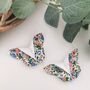 Ditsy Vibrant Pink And Blue Floral Hair Slide, Retro Liberty Style Fabric, thumbnail 2 of 7