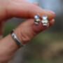 Star Astronaut Silver Earrings Moonstone Studs, thumbnail 1 of 3
