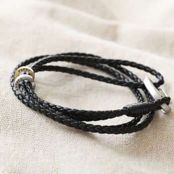 Men's Personalised Double Cord Wrap Bracelet, 7 of 8