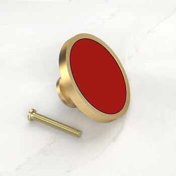 Red Shade Cupboard Drawer Door Cabinet Knobs Handles, 12 of 12