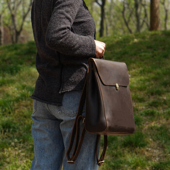 Worn Look Leather Backpack For Ladies, 3 of 12