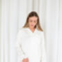 Embroidered 'Bride' Matt Satin Button Through Pyjamas, thumbnail 8 of 12