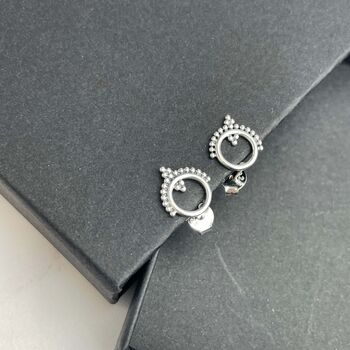 925 Sterling Silver Stud Earrings Boho Studs Jewellery, 5 of 9