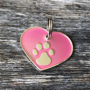 Pink And Silver Heart Pet ID Tag, 6 of 8