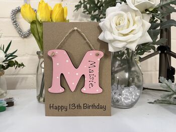Personalised 13th Birthday Letter Wooden Keepsake Card, 6 of 6