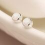Mini Sterling Silver White Opal Stud Earrings, thumbnail 1 of 9