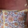 Yellow Ochre Block Printed Cushion Cover Set Of Two, thumbnail 3 of 3