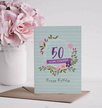 50th Birthday Fabulous Years Age Card, 2 of 2