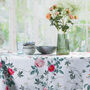 Luxury Linen Like Floral Tablecloth Rose Garden Natural, thumbnail 1 of 7