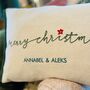Personalised Merry Christmas Stitched Cushion, thumbnail 2 of 2