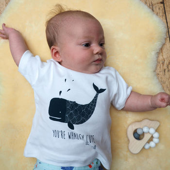 Organic 'You're Whaley Cute' Baby T Shirt, 2 of 5
