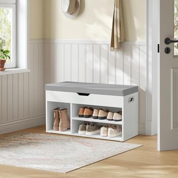 Shoe Bench With Hidden Storage And Padded Seat, 5 of 12