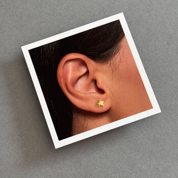 Gold Stars Sterling Silver Plated Earrings, 4 of 7