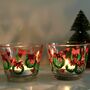 Christmas Wreath Painted Tea Light Holders, thumbnail 1 of 6