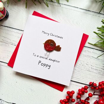 Little Robin Personalised Christmas Card, 3 of 4