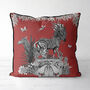 Tropical Zebra Cushion In Red, thumbnail 2 of 7