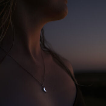 Blue Luna Aqua Blue Glowing Pendant Necklace With Uv Keyring Torch, 3 of 8