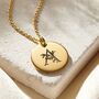 Floral Engraved Initial Disc Necklace, thumbnail 2 of 6