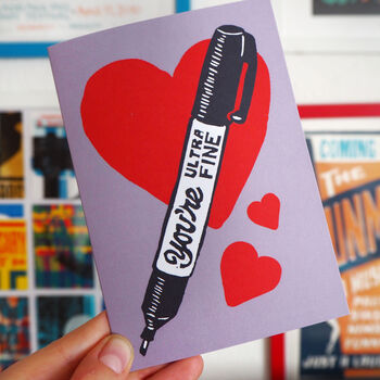 Ultra Fine Pen Anniversary And Valentines Card, 2 of 3