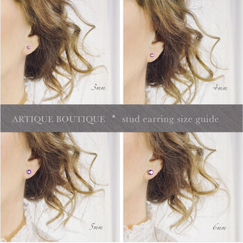 Teal Green Crystal Stud Earrings In Gold Or Silver, 10 of 11