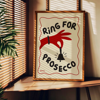 Ring For Prosecco Print Three Colour Options, 6 of 11