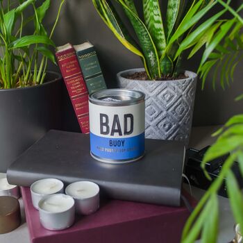 'Bad Bouy' Rock Salt And Driftwood Scented Candle, 2 of 4