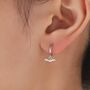 Extra Tiny Bat Huggie Hoop Earrings In Sterling Silver, thumbnail 1 of 12