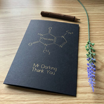 Personalised Chocolate Molecule Chemistry Card, 11 of 12