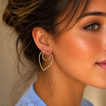 Contemporary Heart Drop Earrings, 2 of 6