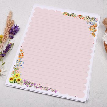 A5 Letter Writing Paper With Floral Pink Scalloped Edge, 2 of 4