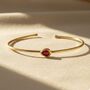 Garnet January Birthstone Gold Plated Bangle, thumbnail 1 of 5