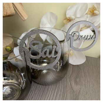 Personalised Glass Charms Wedding Place Setting, 4 of 7