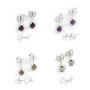 Tiny Birthstone Stud Earrings In Sterling Silver, thumbnail 2 of 5