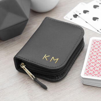 Personalised Luxury Leather Playing Cards Case, 9 of 12