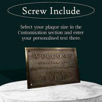 Personalised Solid Bronze Engraved Welcome Plaque, 3 of 7