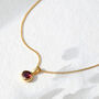 January Birthstone Garnet Gold Plated Charm Necklace, thumbnail 1 of 9