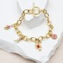 Gold Plated And Enamel Charm Bracelet, thumbnail 1 of 7